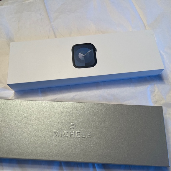 MICHELE Diamond Apple Link Watch Strap Stainless Steel with Apple Watch NWT - Picture 5 of 5